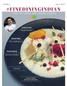Cover page Fine dining indian Food Magazine - July 2017 Issue 5
