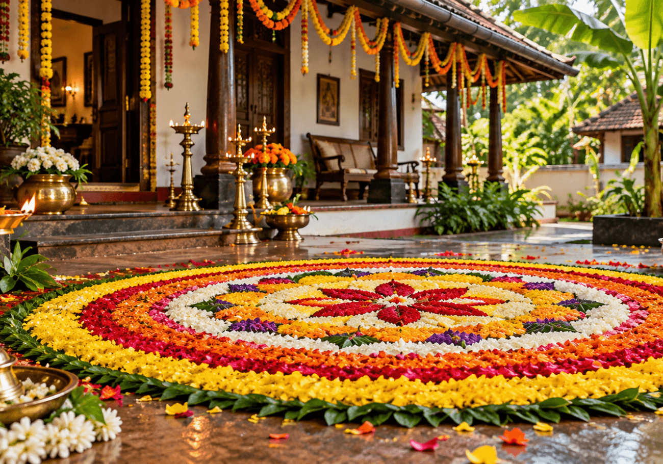 ONAM DECORATION.Onam is one of the most important traditional festivals of Kerala.
