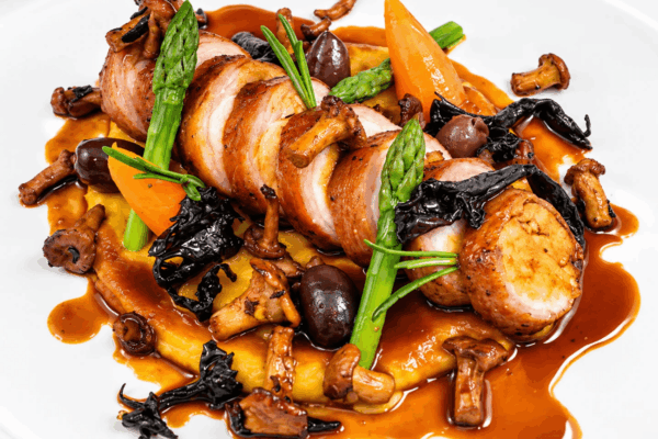 BLACK TRUMPETS AND MOLE SAUCE