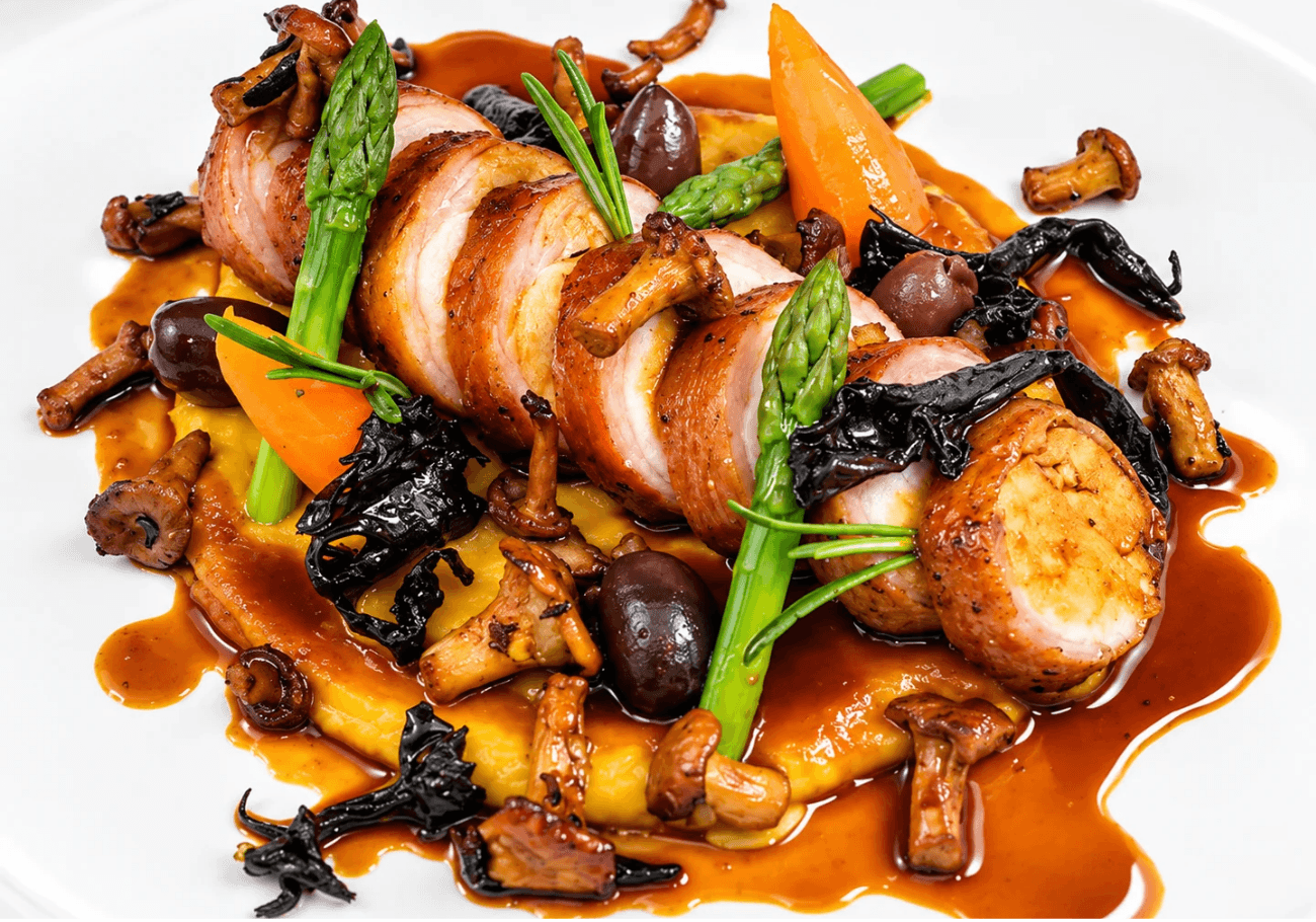 BLACK TRUMPETS AND MOLE SAUCE