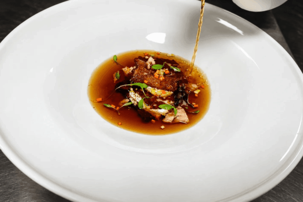 Diced Pheasant, Chestnut Croutons, Goat Curd & Vegetables