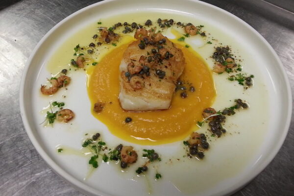 SAUTED NORTH SEA COD BUTTER NUT PUREESHRIMP AND CAPER BUTTER SAUTED-NORTH-SEA-COD-BUTTER-NUT-PUREESHRIMP-AND-CAPER-BUTTER
