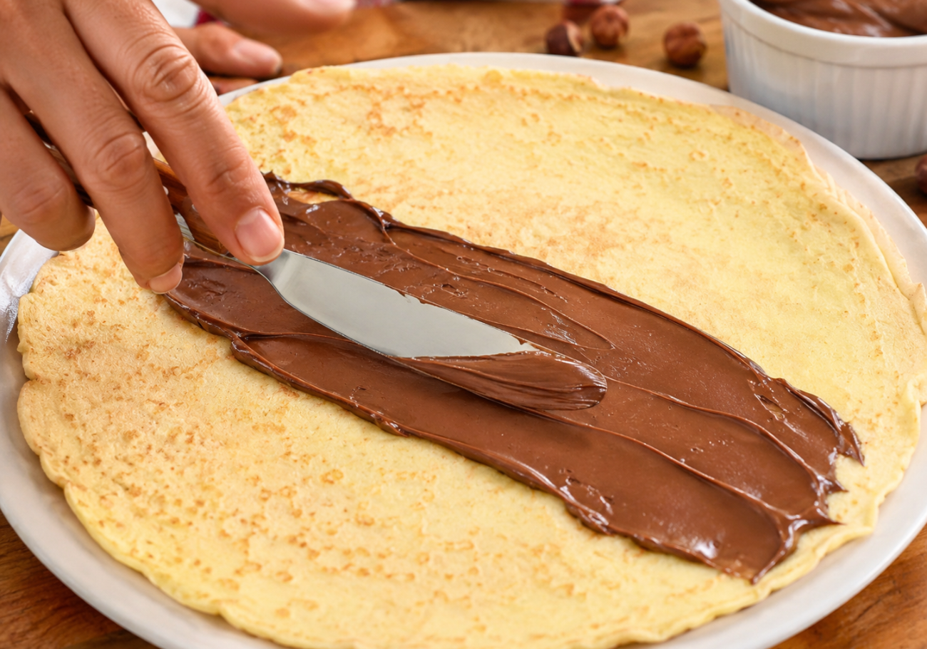 Nutella crepe recipe with chocolate hazelnut spread