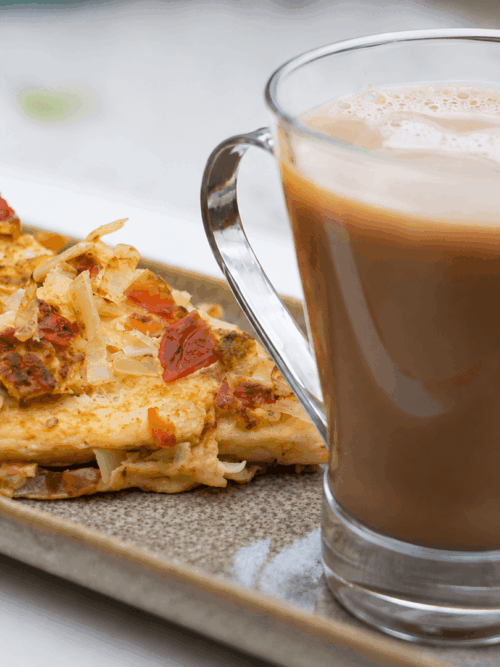 bread omlette with tea