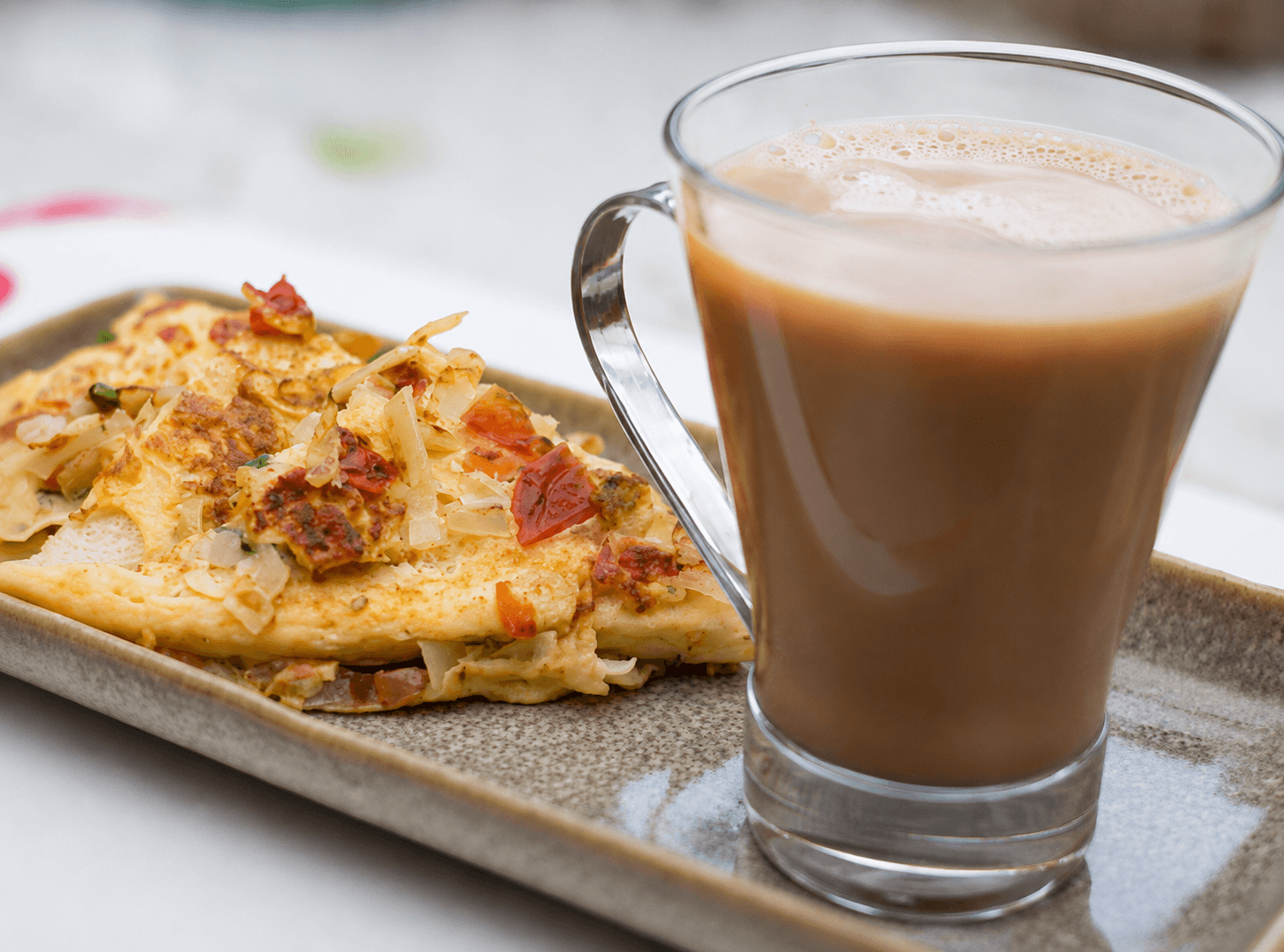 bread omlette with tea