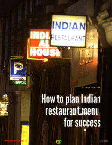 Indian Restaurant Menu planning
