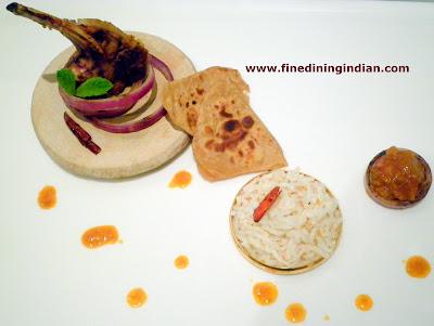fine dining indian picture of lamb masala coconut rice paratha recipe
