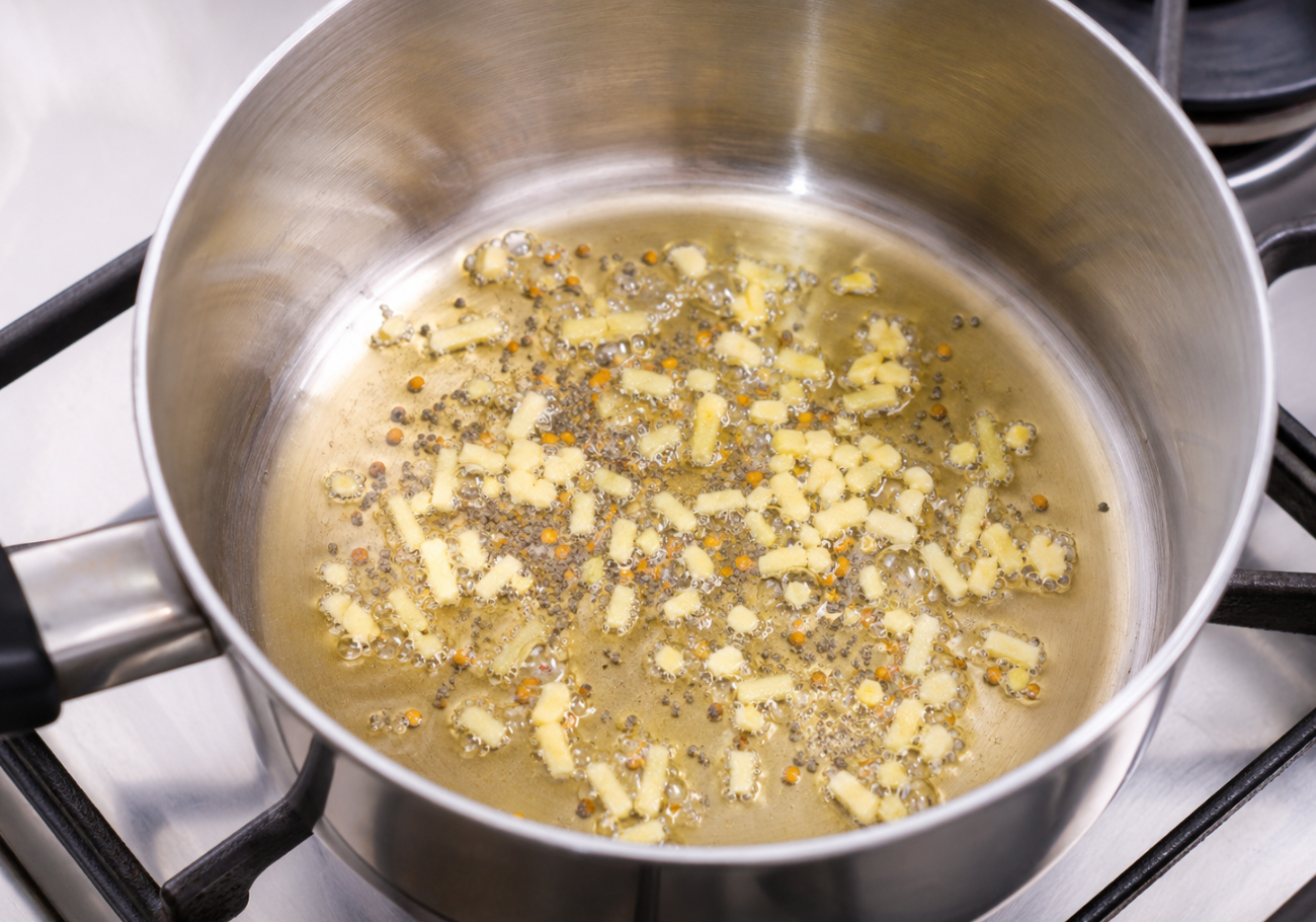 Ginger and spices in coconut oil