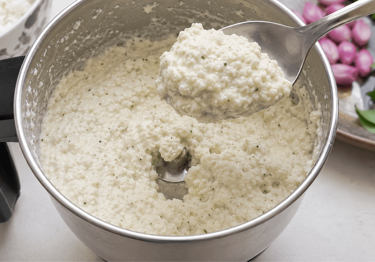 Easy coconut chutney recipe ground in a mixer jar